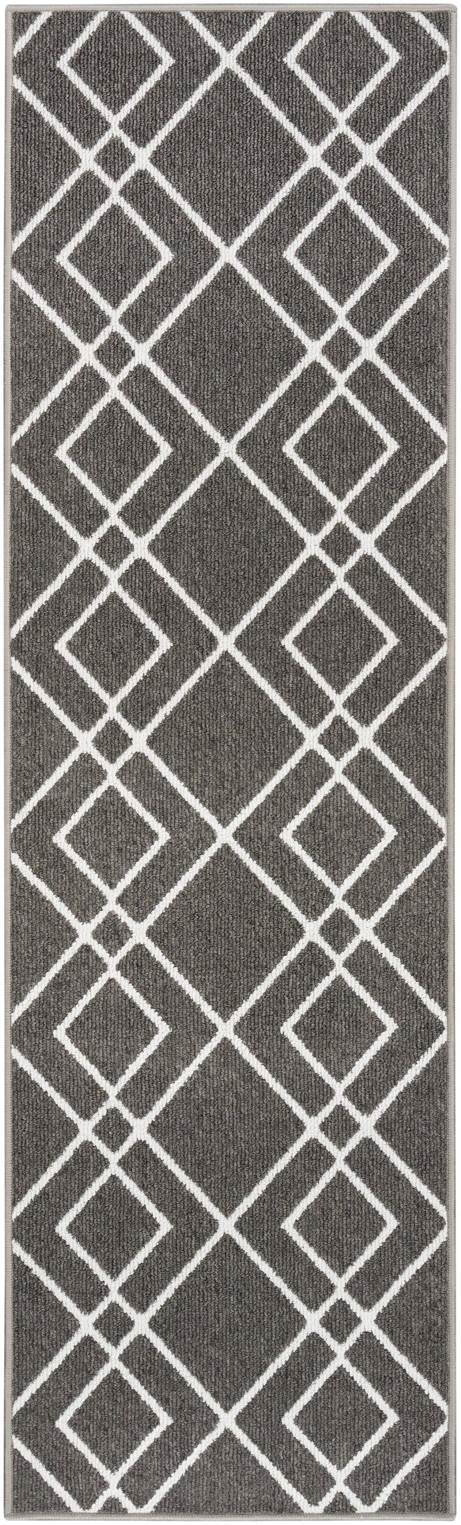 Nourison Modern Lines Mol01 Charcoal Area Rug