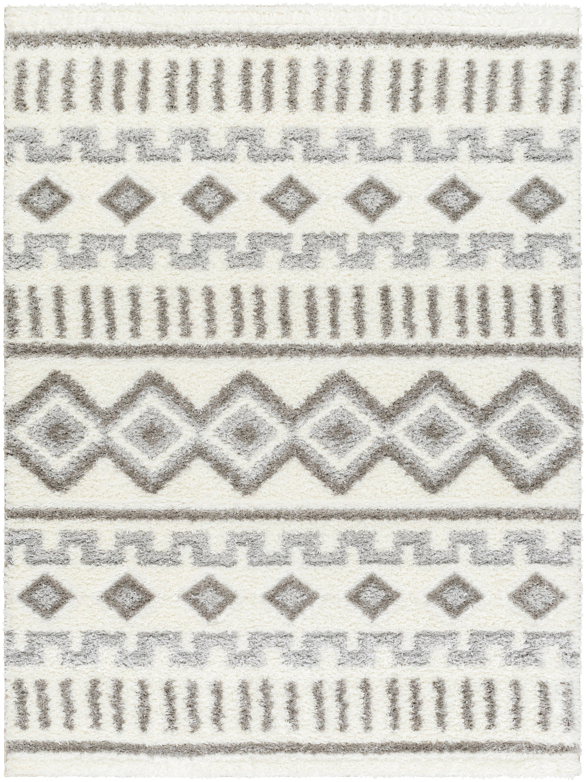 Surya Nomadic Nmc-2302 Ivory, Medium Gray, Light Gray Rug.