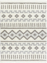 Surya Nomadic Nmc-2302 Ivory, Medium Gray, Light Gray Rug.