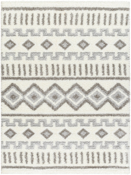Surya Nomadic Nmc-2302 Ivory, Medium Gray, Light Gray Rug.
