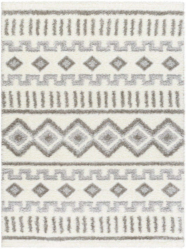 Surya Nomadic Nmc-2302 Ivory, Medium Gray, Light Gray Rug.