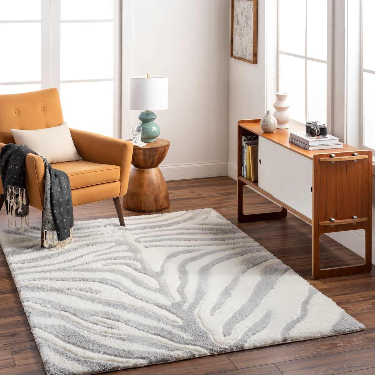 Surya Nomadic Nmc-2310 Ivory, Light Gray, Medium Gray Rug.