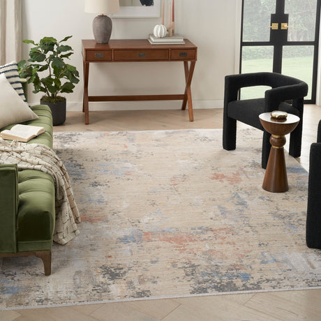 Nourison Abstract Hues Abh01 Beige Grey Rug - Nourison - 99446905949