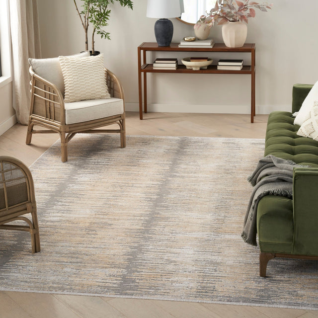 Nourison Abstract Hues Abh03 Grey Gold Rug - Nourison - 99446906403