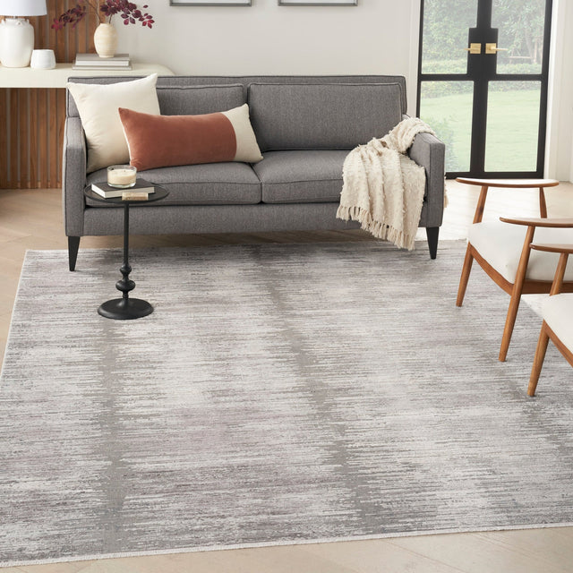 Nourison Abstract Hues Abh03 Grey White Rug - Nourison - 99446906472