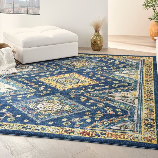 Nourison Allur Alr02 Navy Multicolor Rugs - Nourison - 99446837370