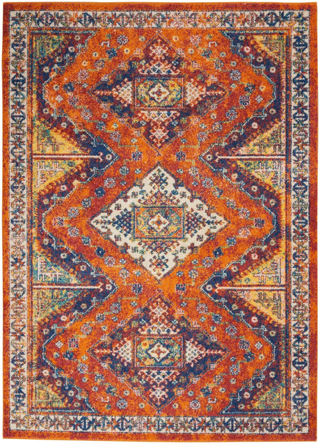 Nourison Allur Alr02 Orange Multicolor Rugs - Nourison - 99446837318