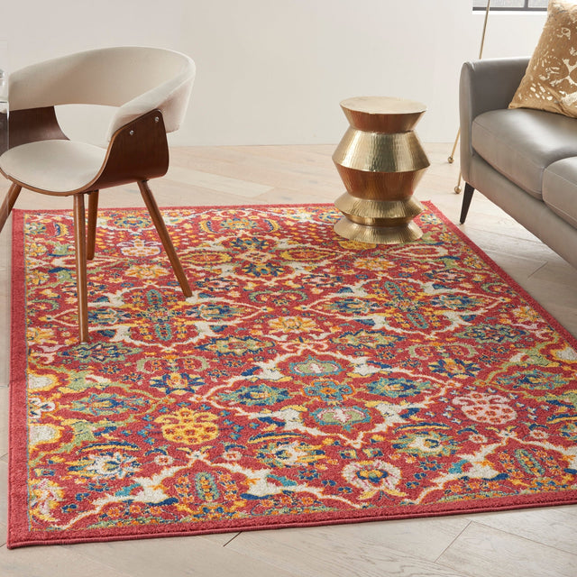 Nourison Allur Alr03 Red Multicolor Rugs - Nourison - 99446838117