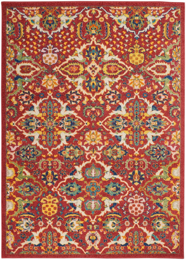 Nourison Allur Alr03 Red Multicolor Rugs - Nourison - 99446838117