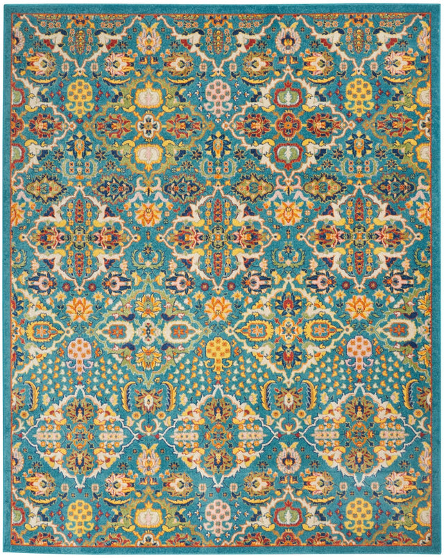 Nourison Allur Alr03 Turquoise Ivory Rugs - Nourison - 99446837554