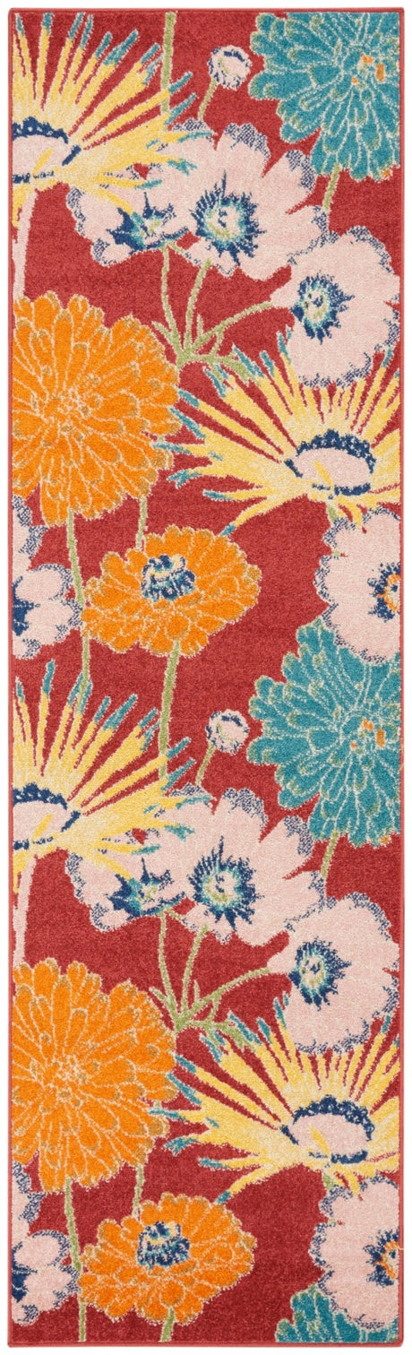 Nourison Allur Alr06 Red Multicolor Rugs - Nourison - 99446838834