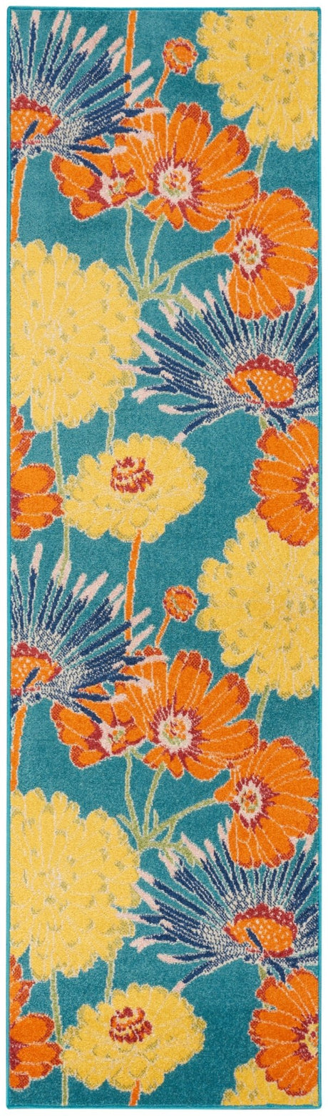 Nourison Allur Alr06 Turquoise Multicolor Rugs - Nourison - 99446838766