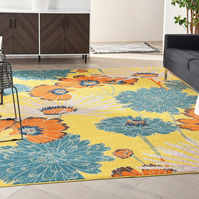 Nourison Allur Alr06 Yellow Multicolor Rugs - Nourison - 99446838919