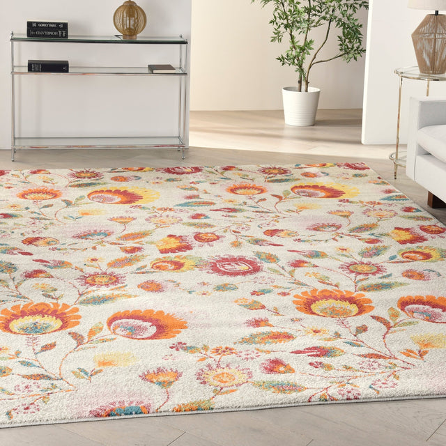 Nourison Allur Alr08 Ivory Multicolor Rugs - Nourison - 99446839190