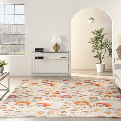 Nourison Allur Alr08 Ivory Multicolor Rugs - Nourison - 99446839206