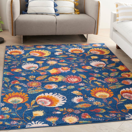 Nourison Allur Alr08 Navy Multicolor Rugs - Nourison - 99446839275