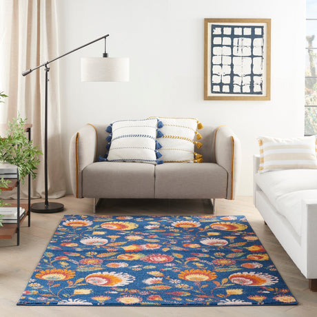 Nourison Allur Alr08 Navy Multicolor Rugs - Nourison - 99446839282