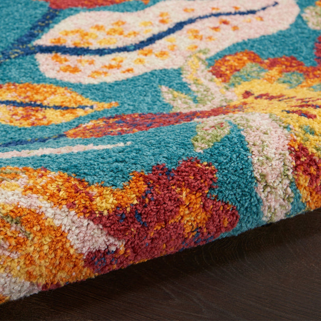 Nourison Allur Alr09 Turquoise Multicolor Rugs - Nourison - 99446839558