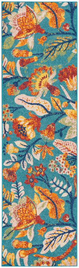 Nourison Allur Alr09 Turquoise Multicolor Rugs - Nourison - 99446839558