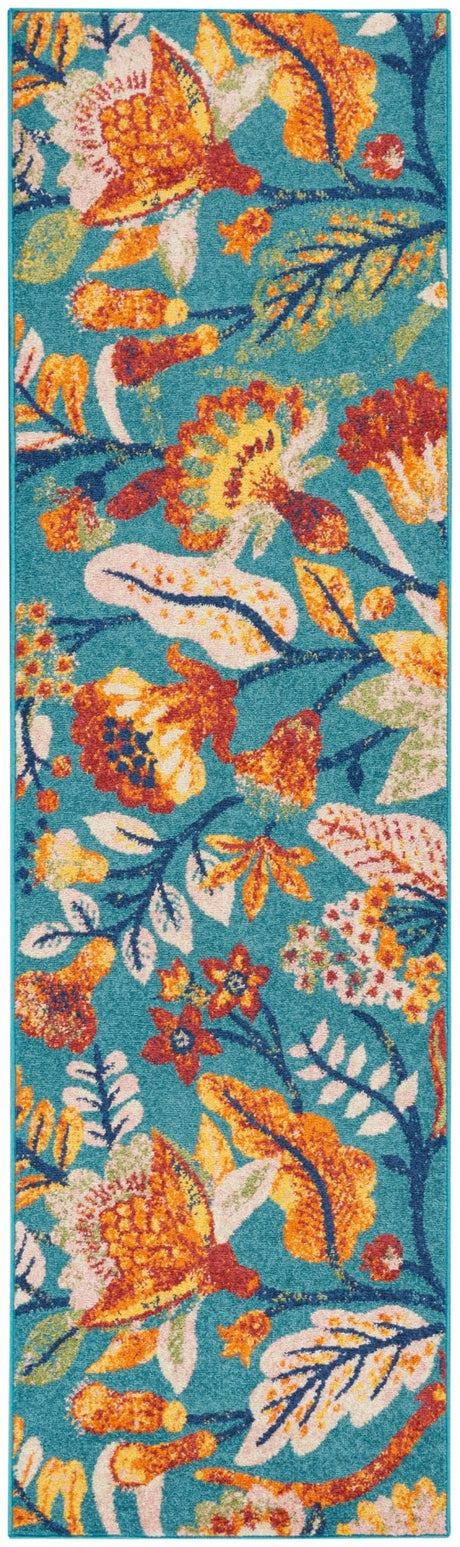 Nourison Allur Alr09 Turquoise Multicolor Rugs - Nourison - 99446839558