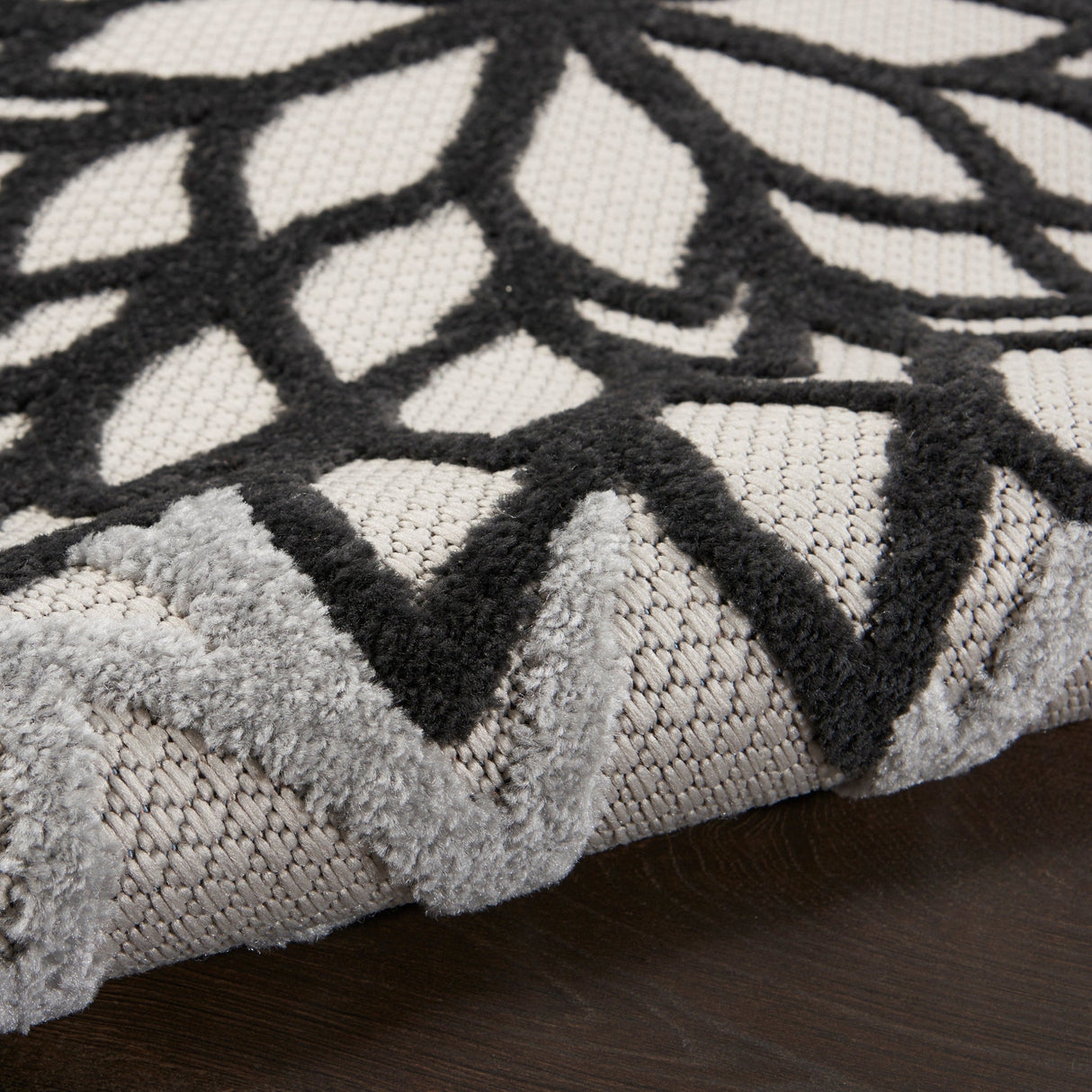 Nourison Aloha Alh05 Black White Rug - Nourison - 99446826756