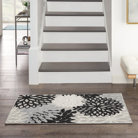 Nourison Aloha Alh05 Black White Rug - Nourison - 99446826824