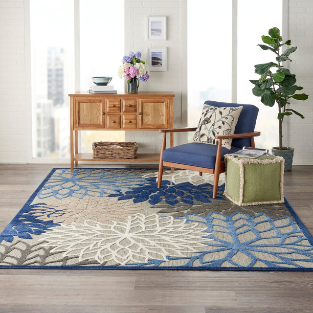 Nourison Aloha Alh05 Blue/Multicolor Rug - Nourison - 99446738745