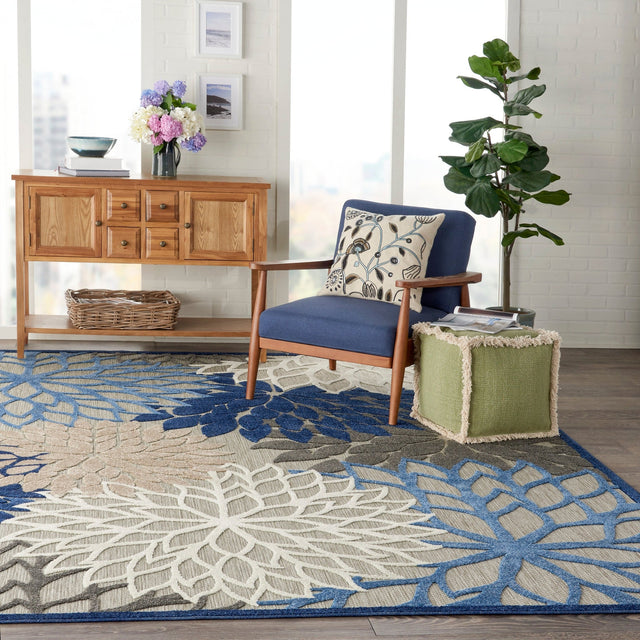 Nourison Aloha Alh05 Blue/Multicolor Rug - Nourison - 99446739896