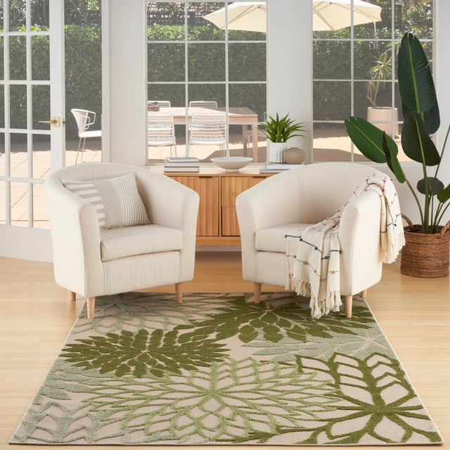 Nourison Aloha Alh05 Ivory Green Rug - Nourison - 99446952790