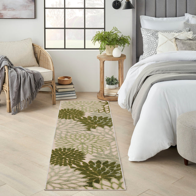 Nourison Aloha Alh05 Ivory Green Rug - Nourison - 99446952790