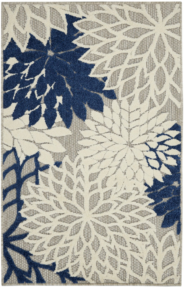 Nourison Aloha Alh05 Ivory/Navy Rug - Nourison - 99446778772