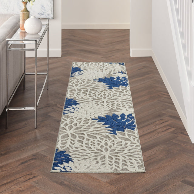 Nourison Aloha Alh05 Ivory/Navy Rug - Nourison - 99446778772