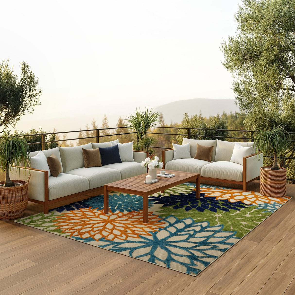 Nourison Aloha ALH05 Machine Made Multicolor Rug