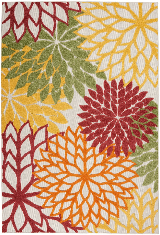 Nourison Aloha Alh05 Red Multi Colored Rug - Nourison - 99446827005