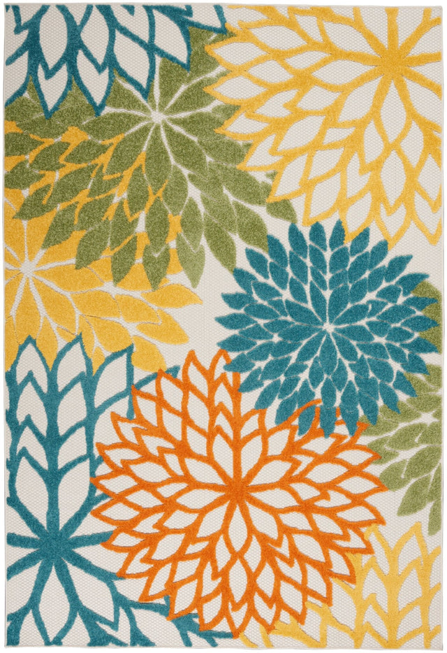 Nourison Aloha Alh05 Turquoise Multicolor Rug - Nourison - 99446827203