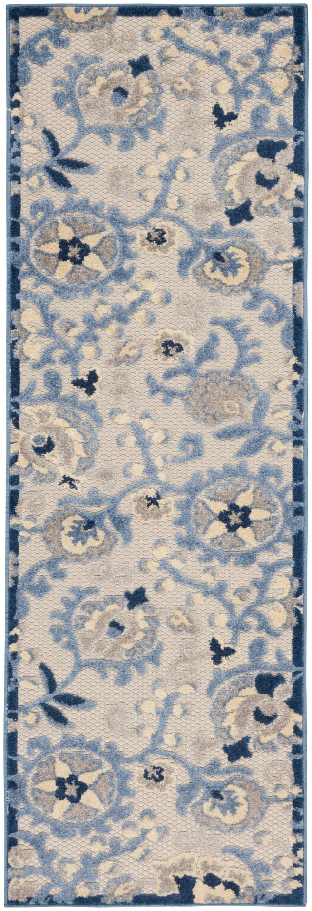 Nourison Aloha Alh17 Blue/Grey Rug - Nourison - 99446827258