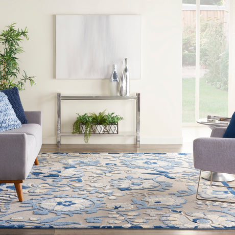 Nourison Aloha Alh17 Blue/Grey Rug - Nourison - 99446827302