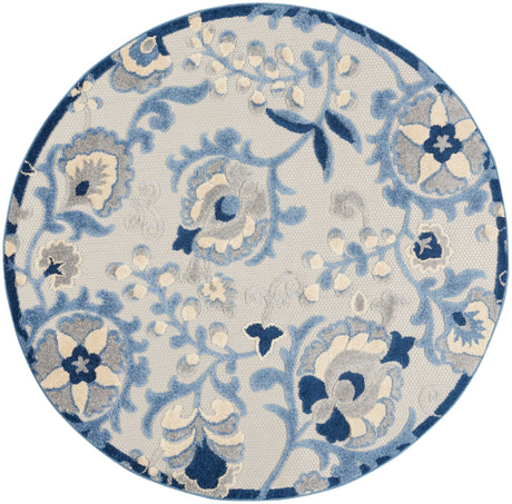 Nourison Aloha Alh17 Blue/Grey Rug - Nourison - 99446827302