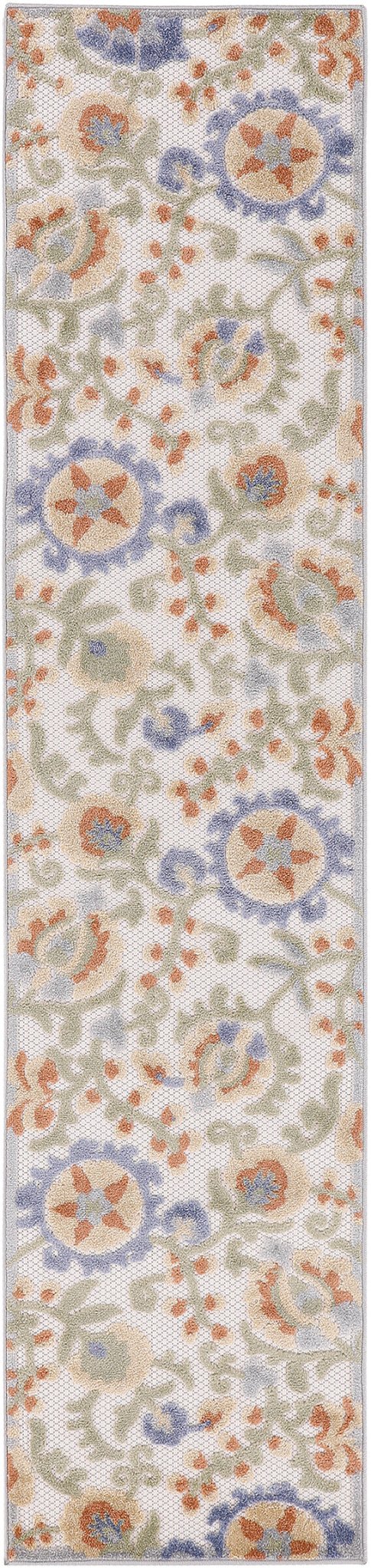 Nourison Aloha Alh17 Ivory Blue Rug - Nourison - 99446921369