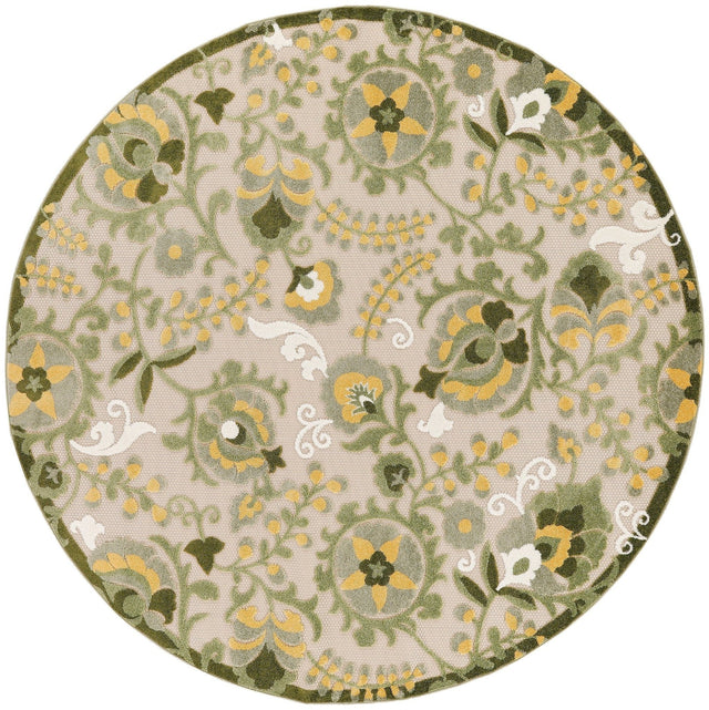 Nourison Aloha Alh17 Ivory Green Rug - Nourison - 99446953032