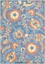 Nourison Aloha ALH17 Machine Made Blue, Rose Rug