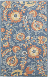 Nourison Aloha ALH17 Machine Made Blue, Rose Rug