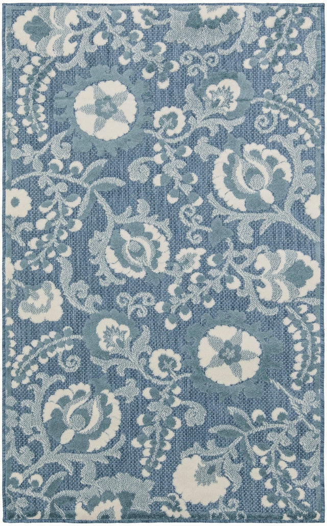 Nourison Aloha ALH17 Machine Made Blue Rug