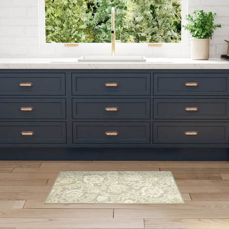 Nourison Aloha ALH17 Machine Made Ivory, Sage Rug