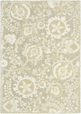 Nourison Aloha ALH17 Machine Made Ivory, Sage Rug