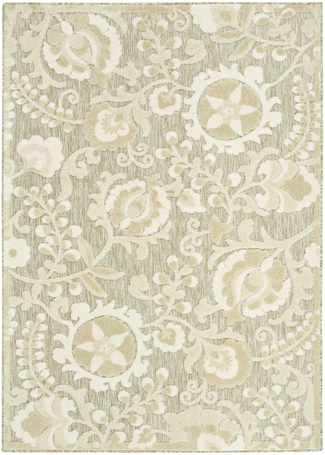 Nourison Aloha ALH17 Machine Made Ivory, Sage Rug