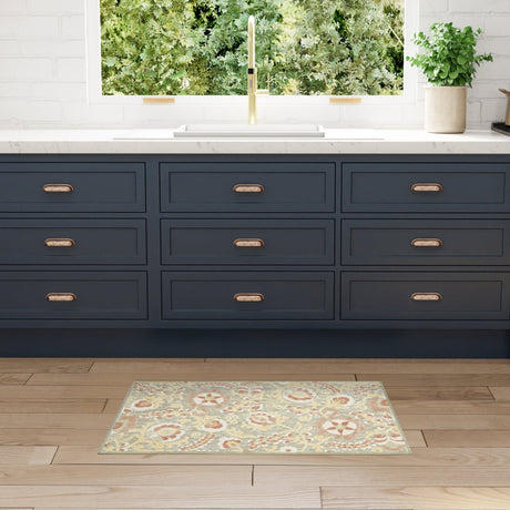 Nourison Aloha ALH17 Machine Made Sage, Rose Rug