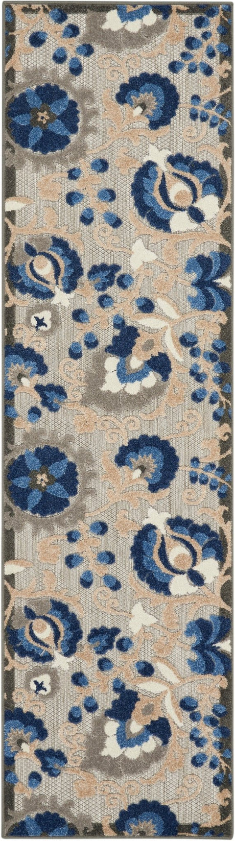 Nourison Aloha Alh17 Natural/Blue Rug - Nourison - 99446739148