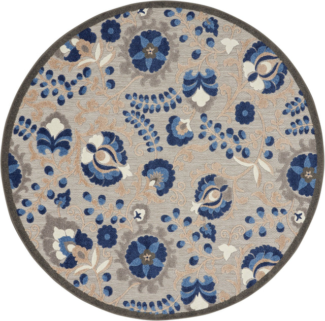 Nourison Aloha Alh17 Natural/Blue Rug - Nourison - 99446739193