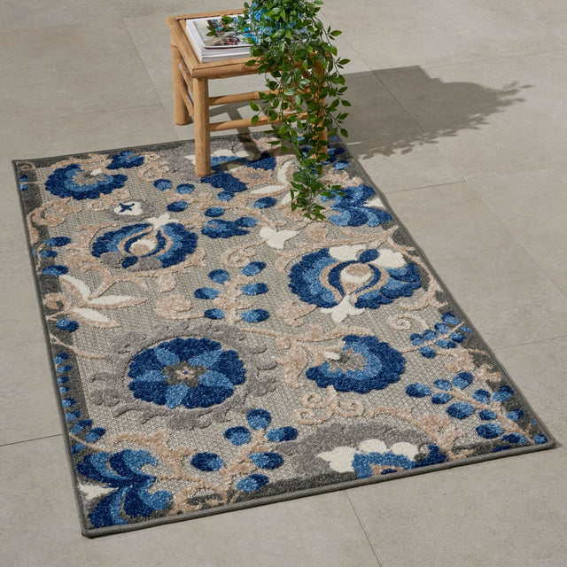 Nourison Aloha Alh17 Natural/Blue Rug - Nourison - 99446739193